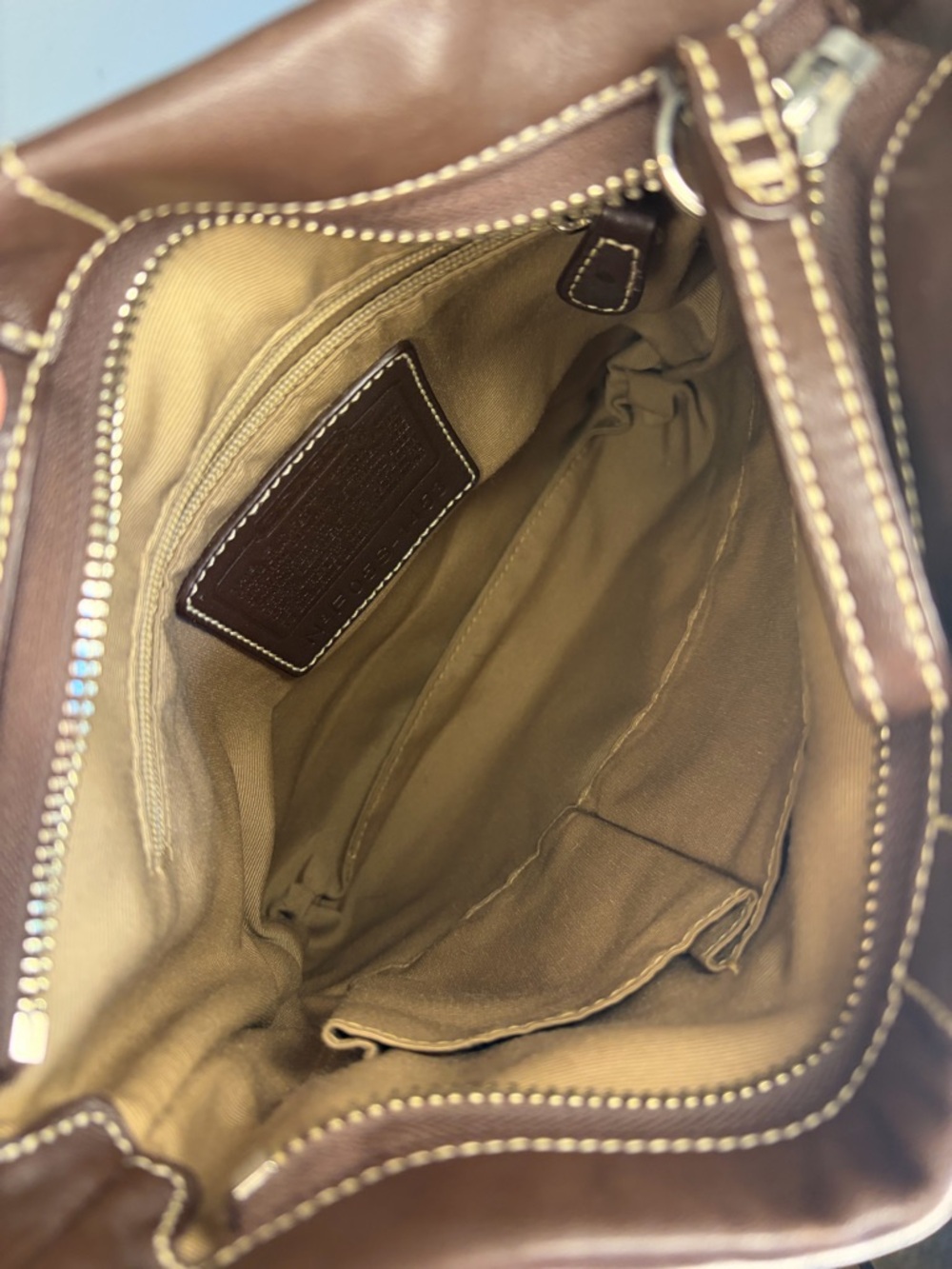 Vintage COACH Soho Slim Duffel Dark Brown Leather Shoulder Purse 1453 EUC - Picture 8 of 17